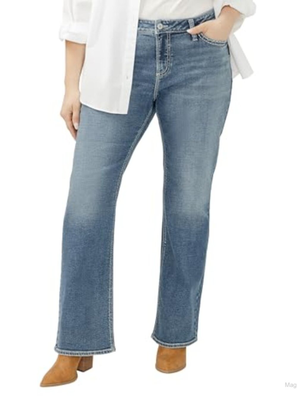 Plus Size Suki Mid Rise Slim Bootcut Jeans Stretch Denim
